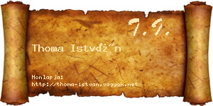 Thoma István névjegykártya